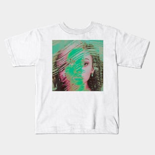 THE PARTS ROOM Glitch Art Neon Portrait Kids T-Shirt